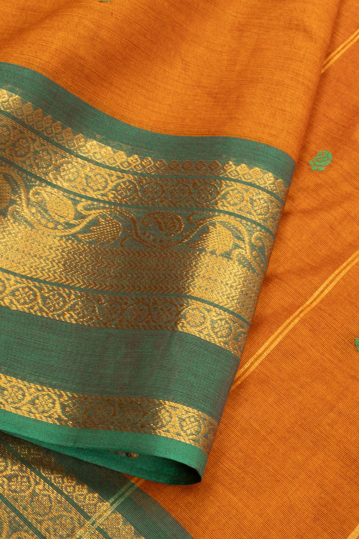 Brown Handloom Kanchi Cotton Saree