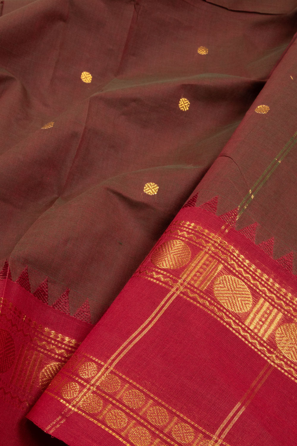 Maroon Handloom Kanchi Cotton Saree