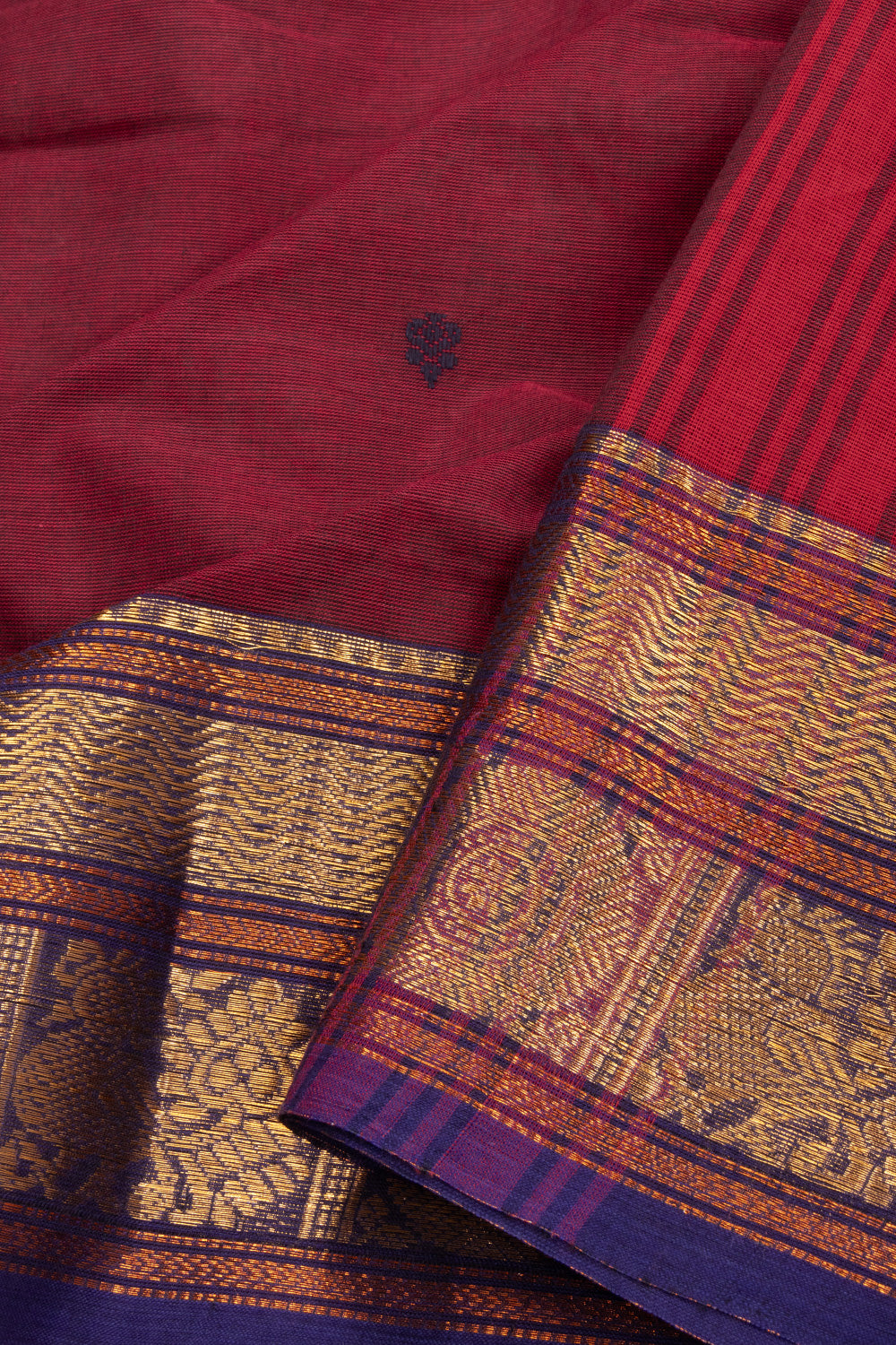 Maroon Handloom Kanchi Cotton Saree