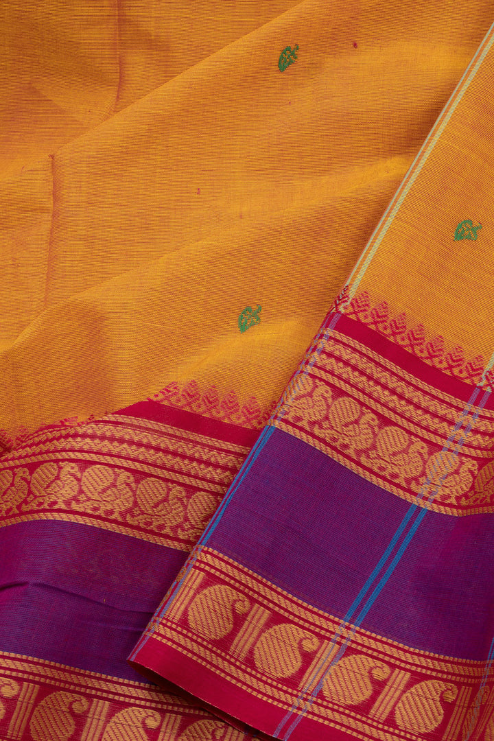 Yellow Handloom Kanchi Cotton Saree