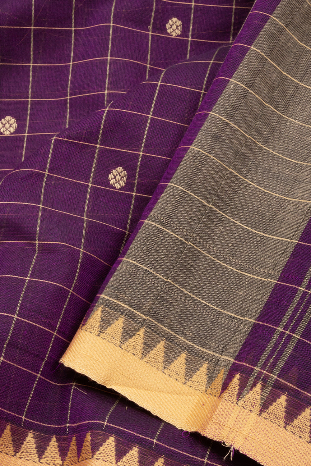 Purple Handloom Kanchi Cotton Saree 