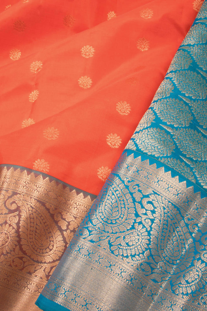 Orange Pure Silk Kanjivaram Saree 10071869