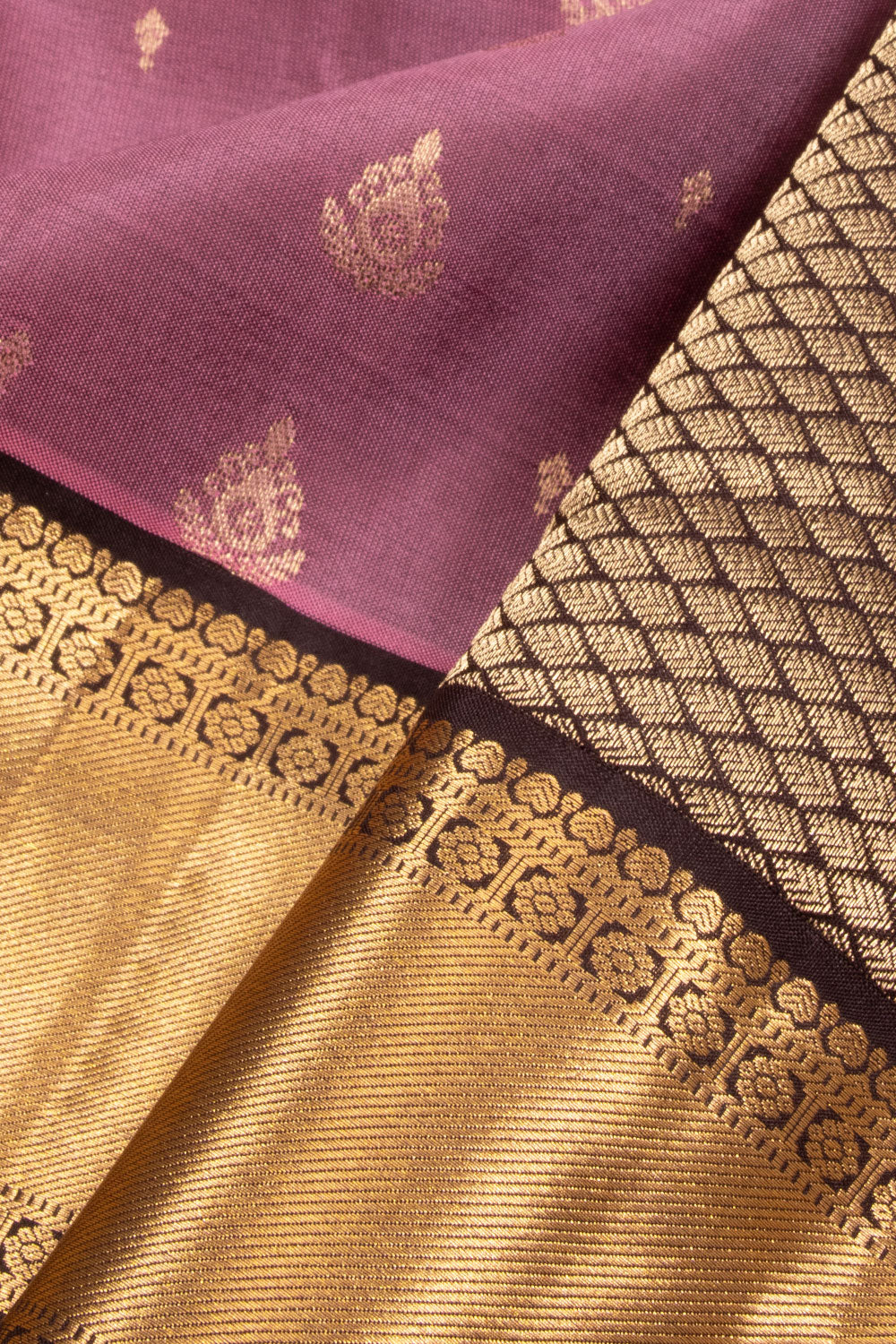 Mauve Pink Pure Silk Kanjivaram Saree