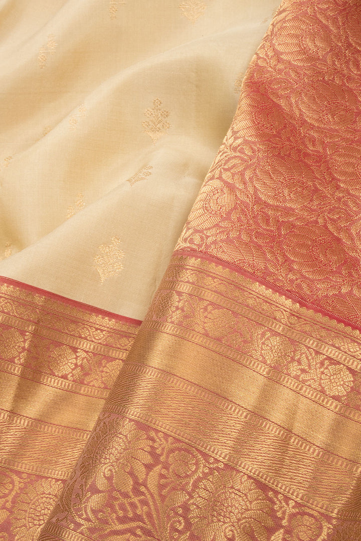 Beige Pure Silk Kanjivaram Saree