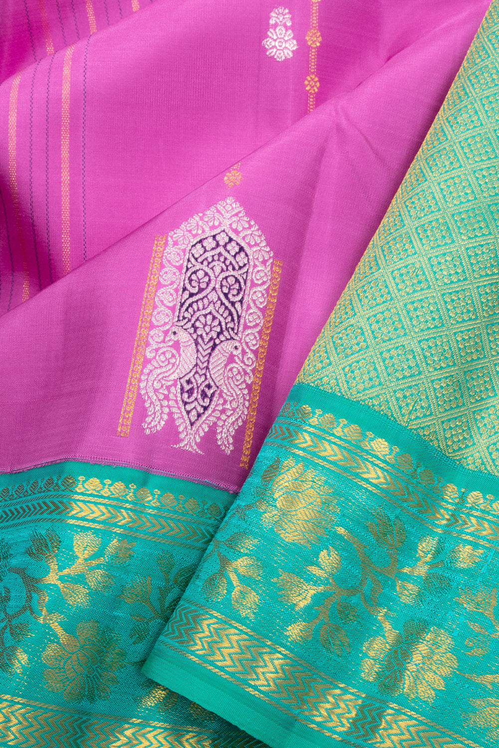 Violet Pure Silk Kanjivaram Saree