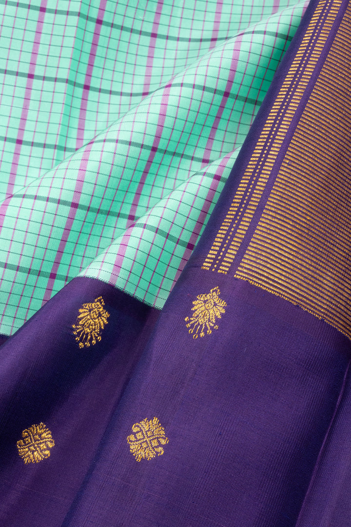 Blue Korvai Kanjivaram Silk Saree