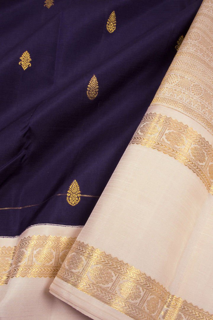 Blue Korvai Kanjivaram Silk Saree