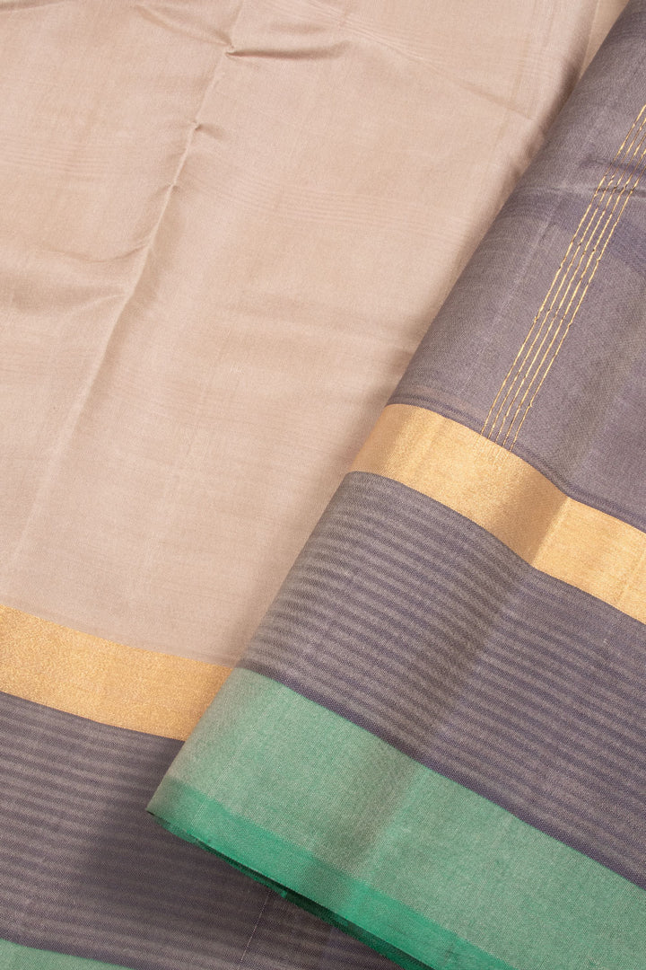 Grey Handloom Pure Silk Kanjivaram Saree