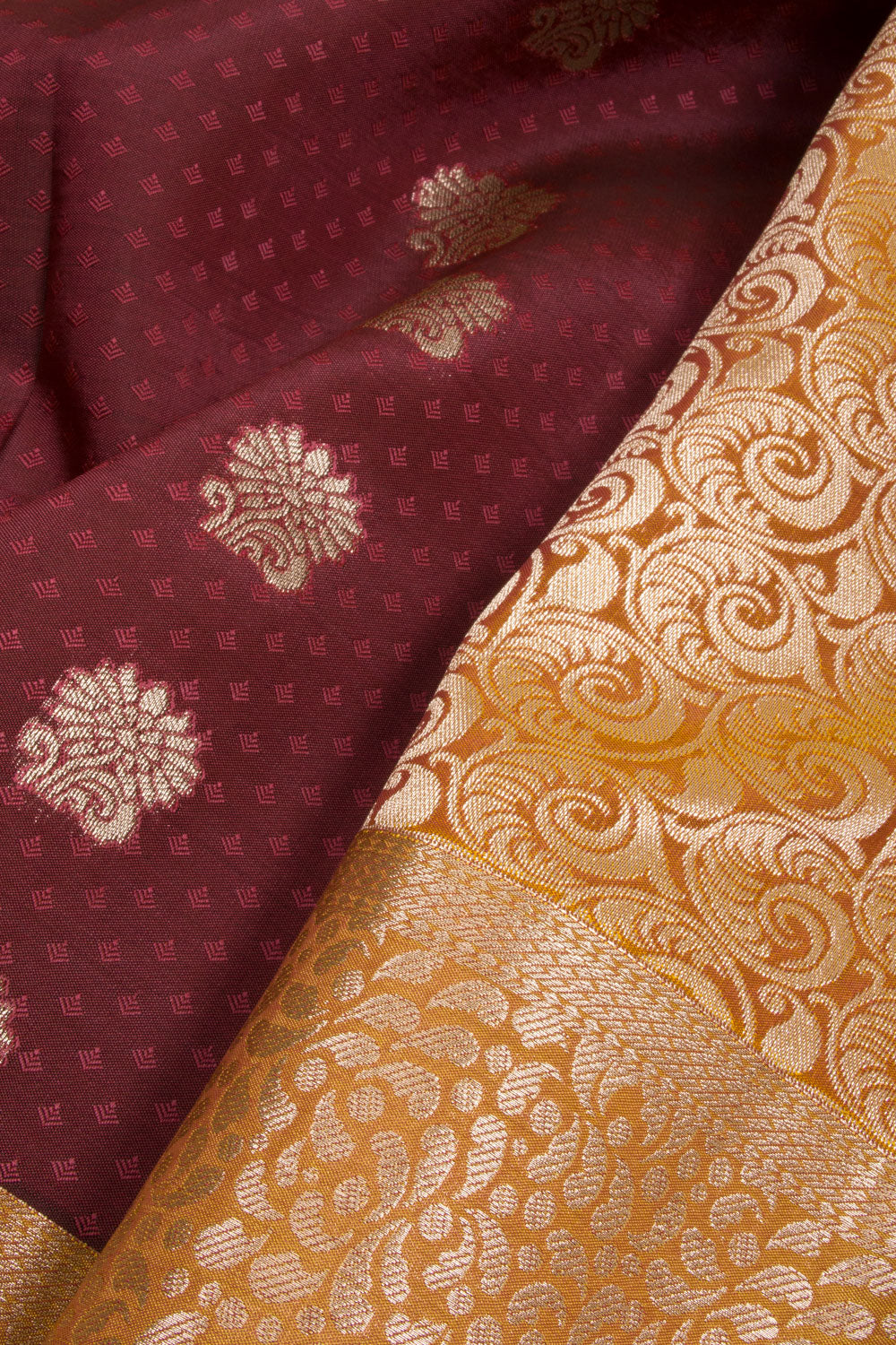 Brown Kanjivaram Blended Silk Saree