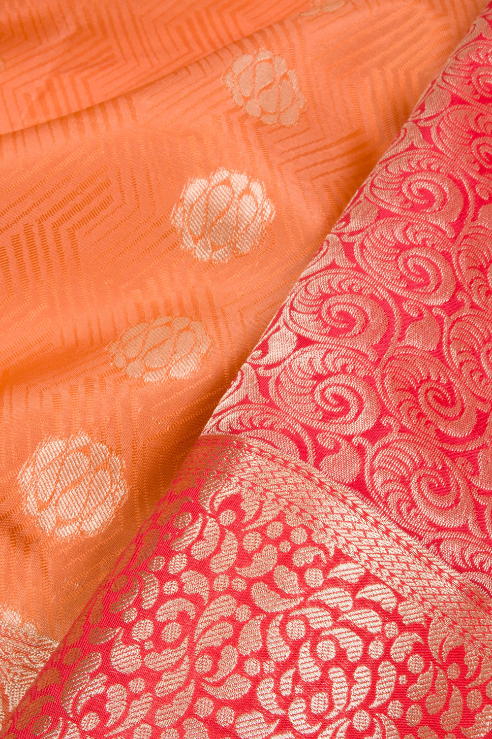 Orange Kanjivaram Blended Silk Saree