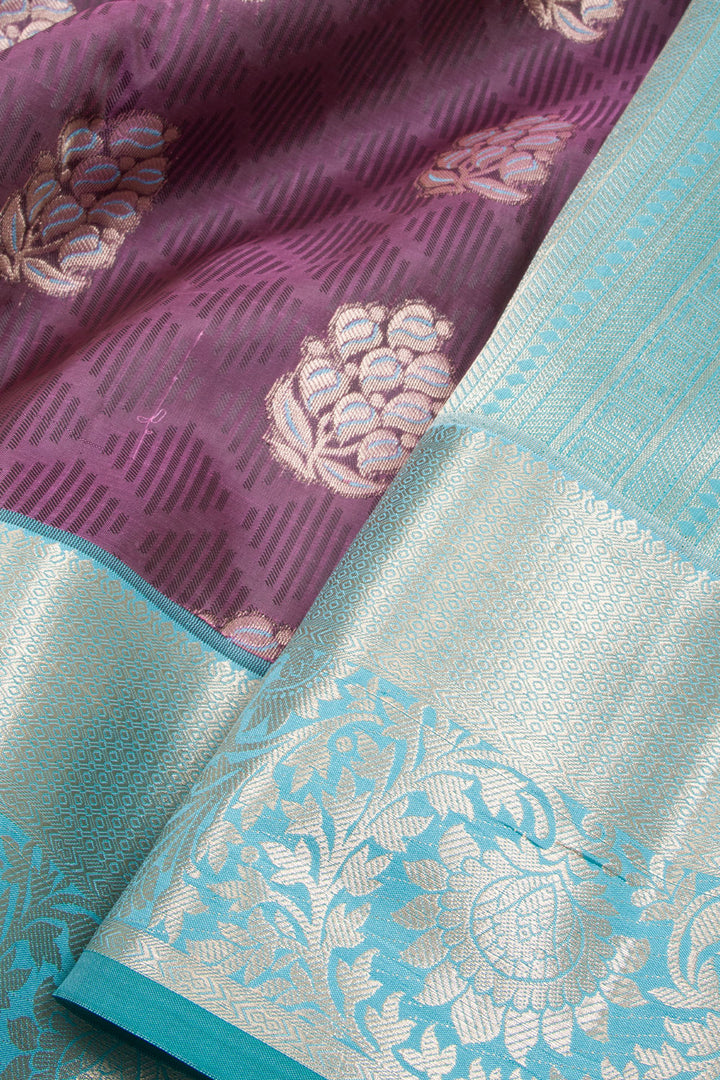 Purple Kanjivaram Blended Silk Saree