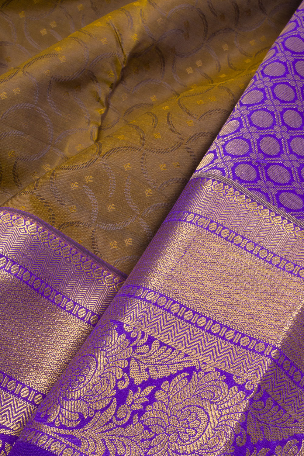 Brown Kanjivaram Blended Silk Saree