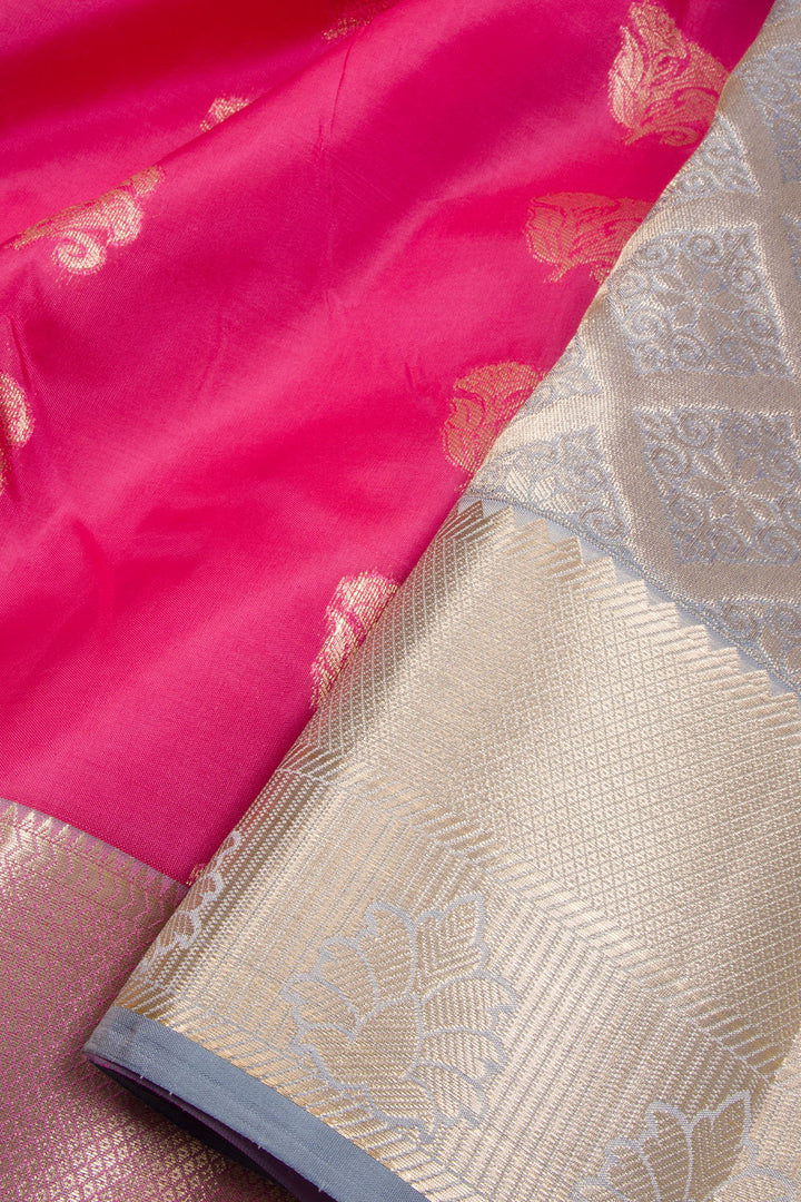 Pink Kanjivaram Blended Silk Saree