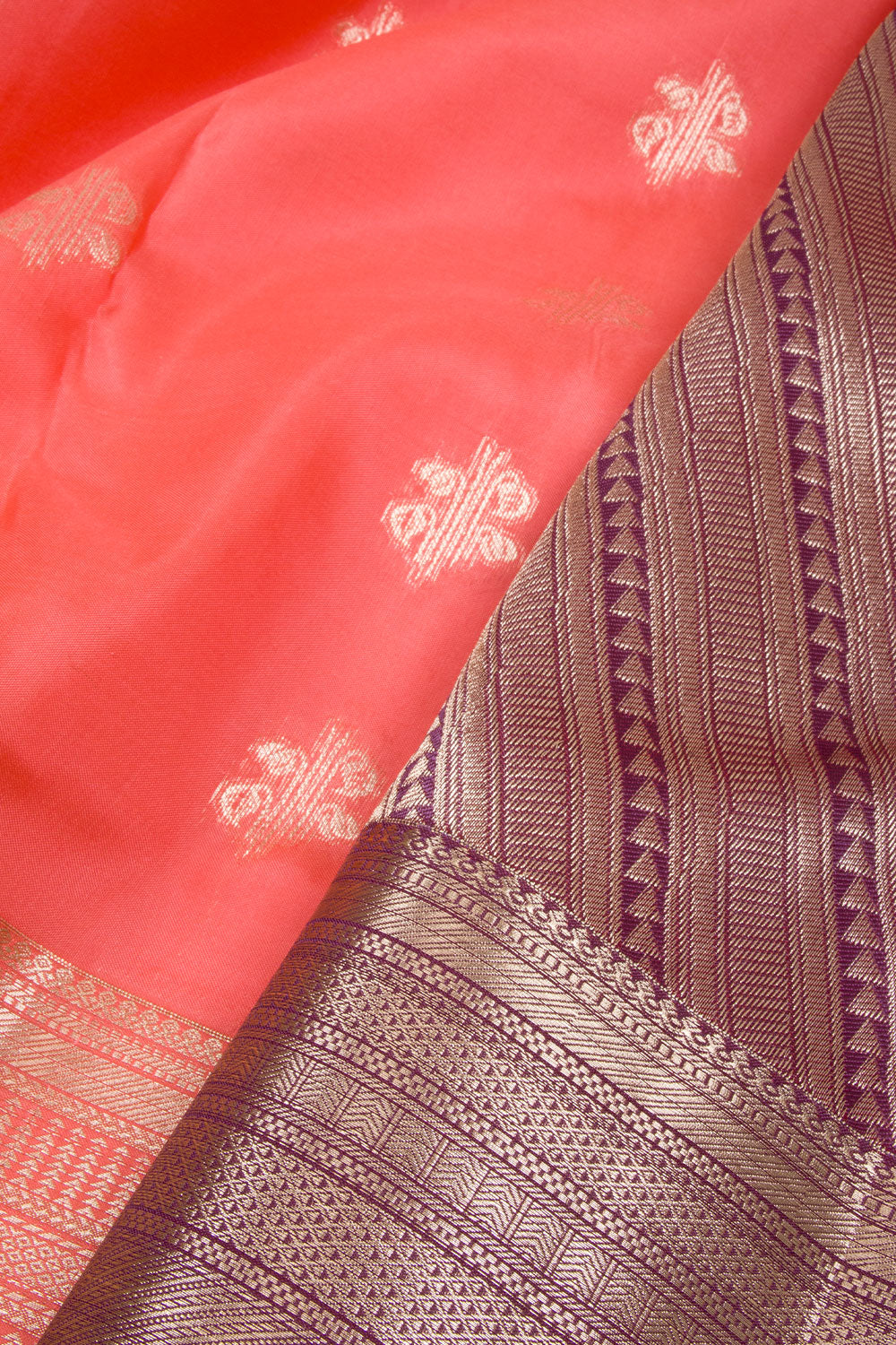 Peach Kanjivaram Blended Silk Saree