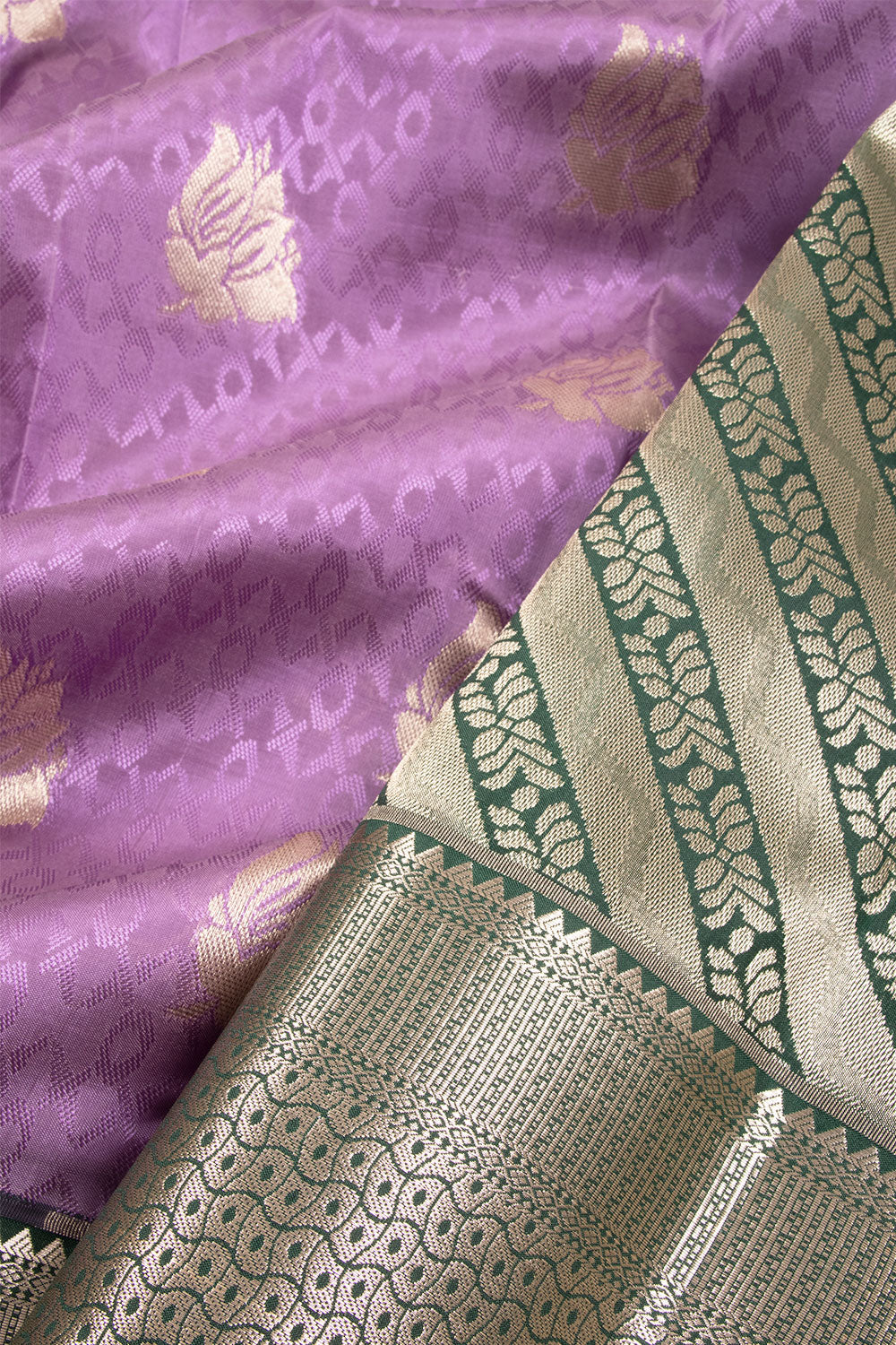 Purple Kanjivaram Blended Silk Saree