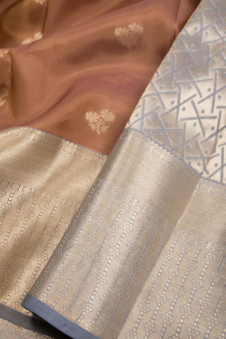 Brown Kanjivaram Blended Silk Saree 