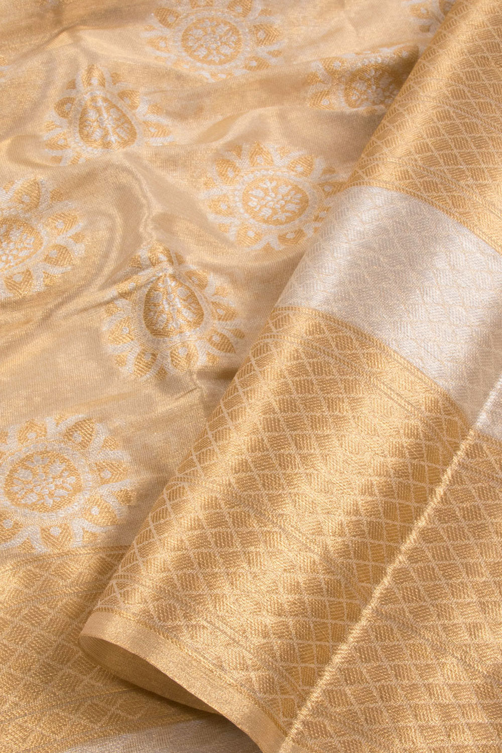 Gold Banarasi Tissue Silk Saree 10072275