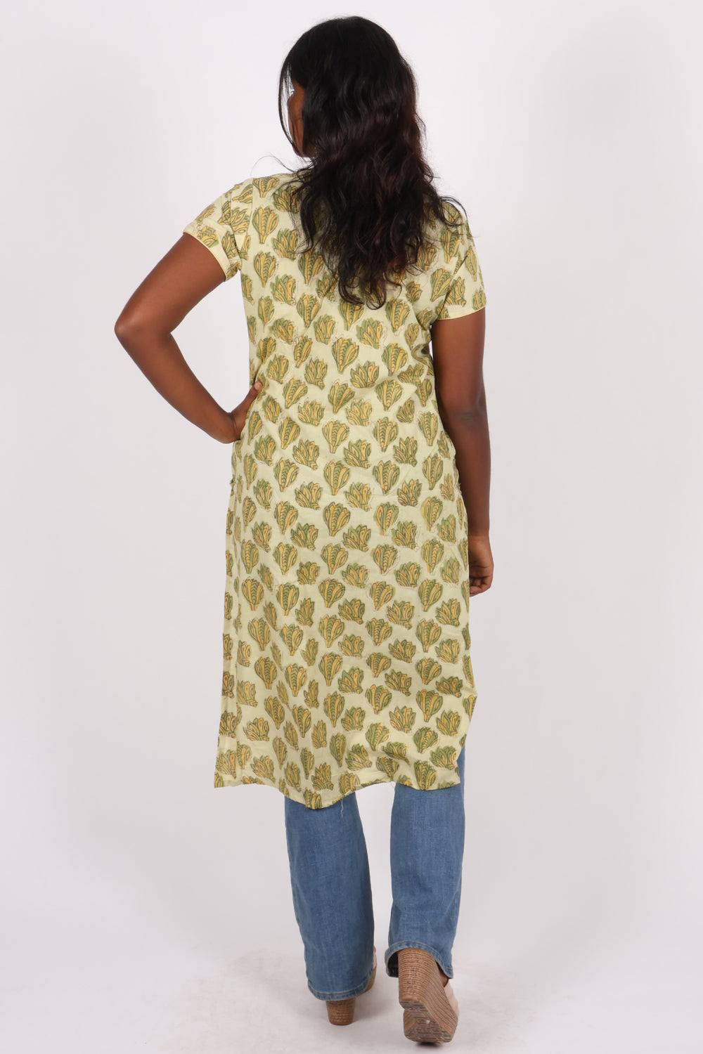 Green Handblock Vanaspathi Printed Cotton Kurta