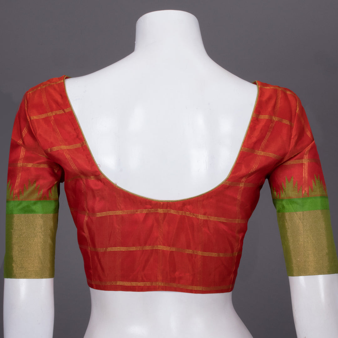 Red Gadwal Silk Blouse 10072442