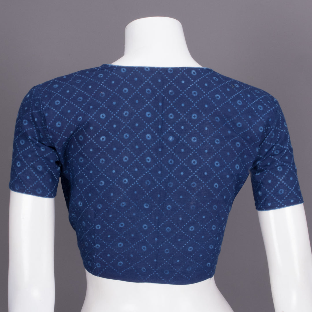 Blue Indigo Printed Cotton Blouse 10072464