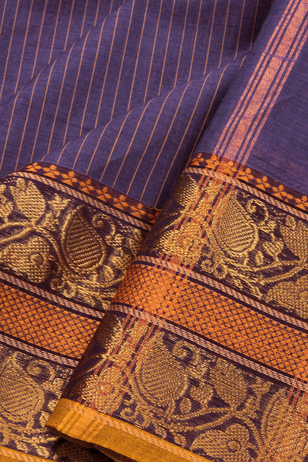 Purple Handloom Chettinad Cotton Saree 10072604