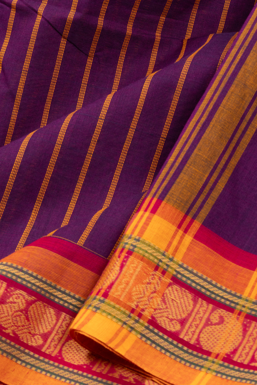 Purple Handloom Chettinad Cotton Saree 10072612