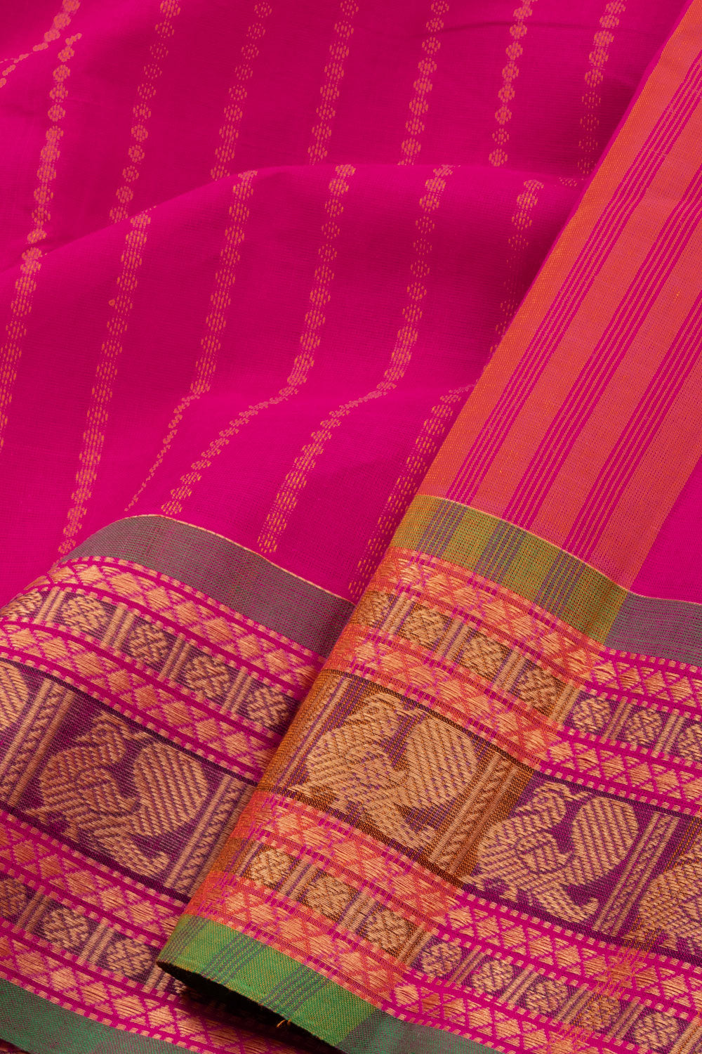 Pink Handloom Chettinad Cotton Saree 10072614