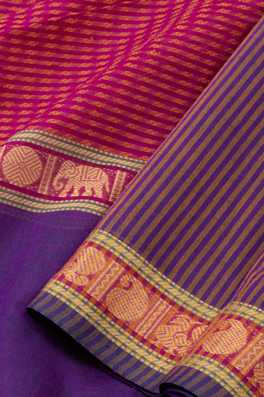 Purple Handloom Chettinad Cotton Saree 10072616