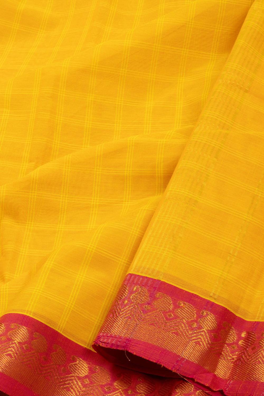 Yellow Handloom Chettinad Cotton Saree 10072632