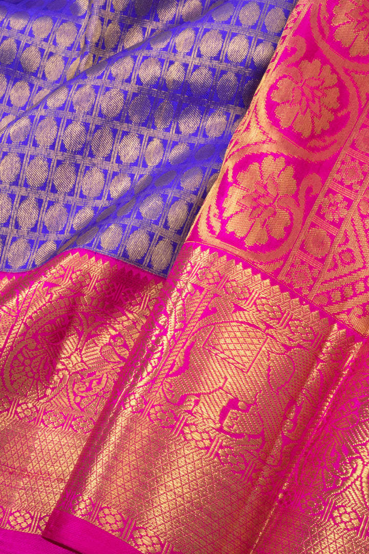 Purple Korvai Bridal Kanjivaram Silk Saree 10072746