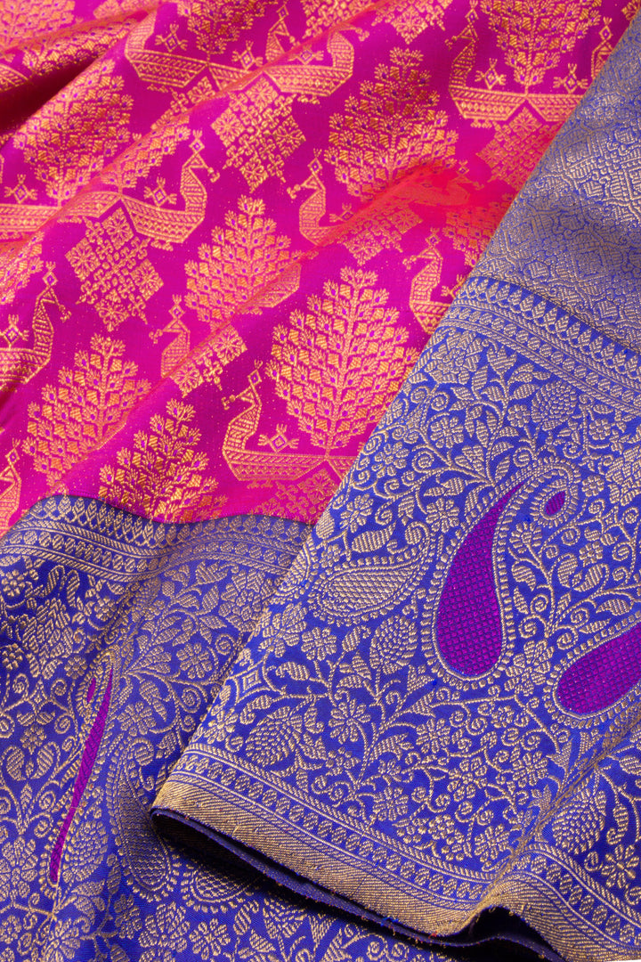 Pink Korvai Bridal Kanjivaram Silk Saree 10072757