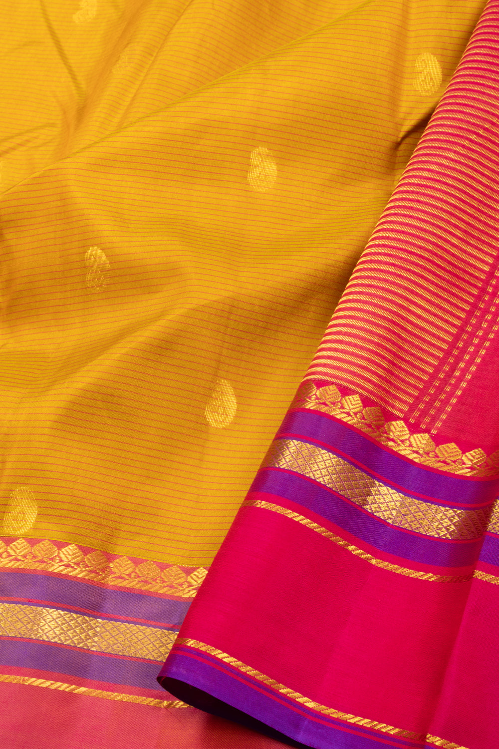 Yellow Kanchipuram Pure Silk Saree 10072814