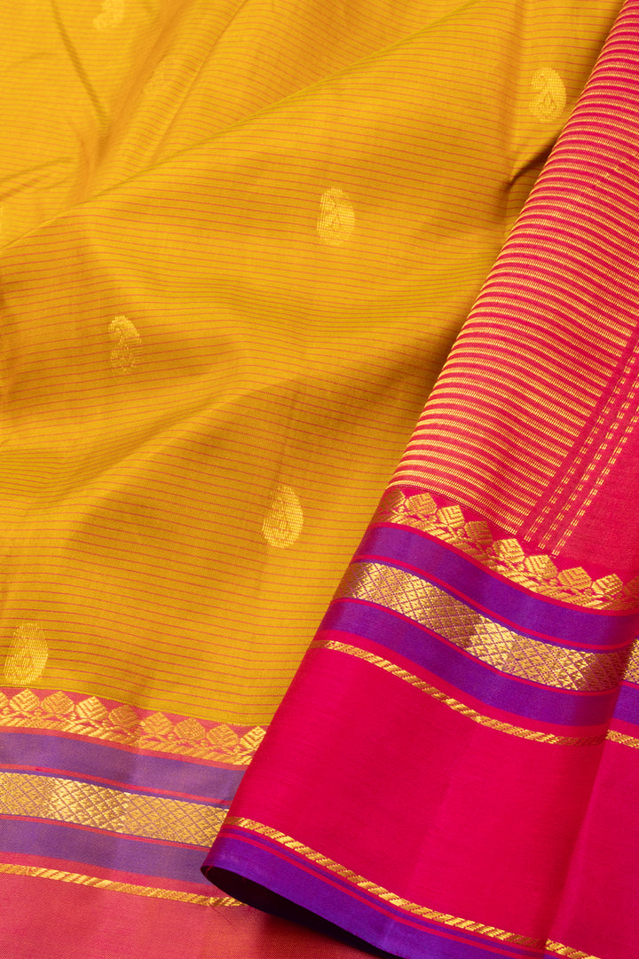 Yellow Kanchipuram Pure Silk Saree 10072814