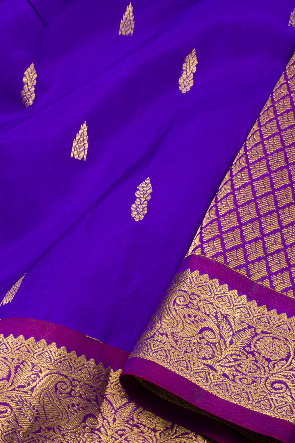 Blue Handloom Kanchipuram Pure Silk Saree 10072817