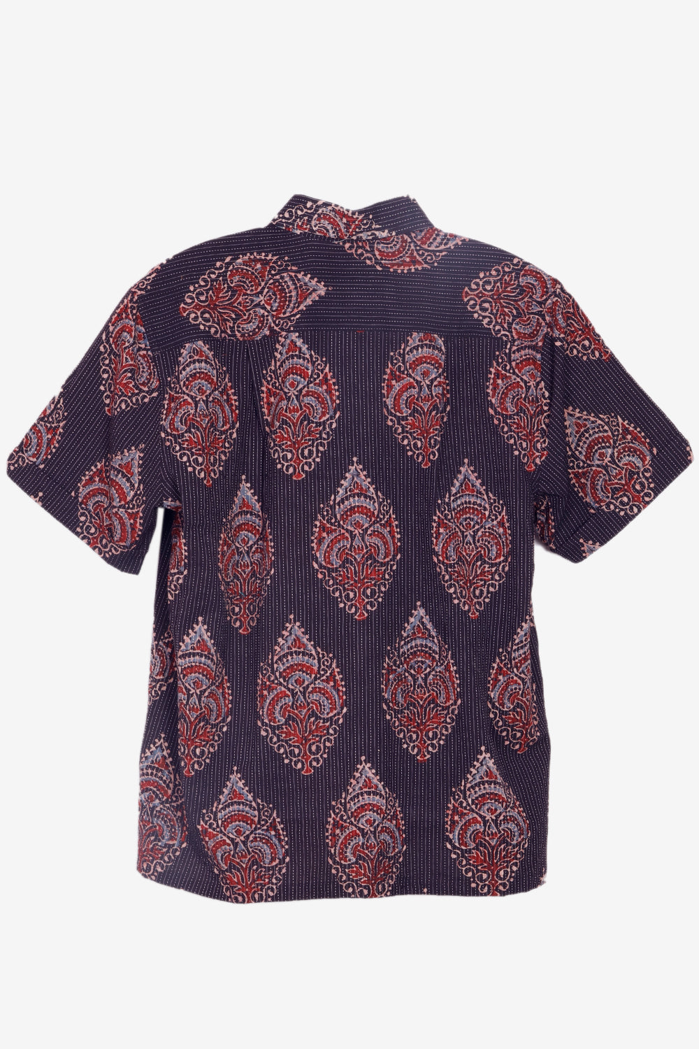 Brown Half Sleeve Ajrakh Printed Cotton Mens Shirt 10072997