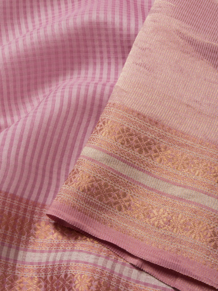 Pink Handloom Maheshwari Silk Cotton Saree 10073133