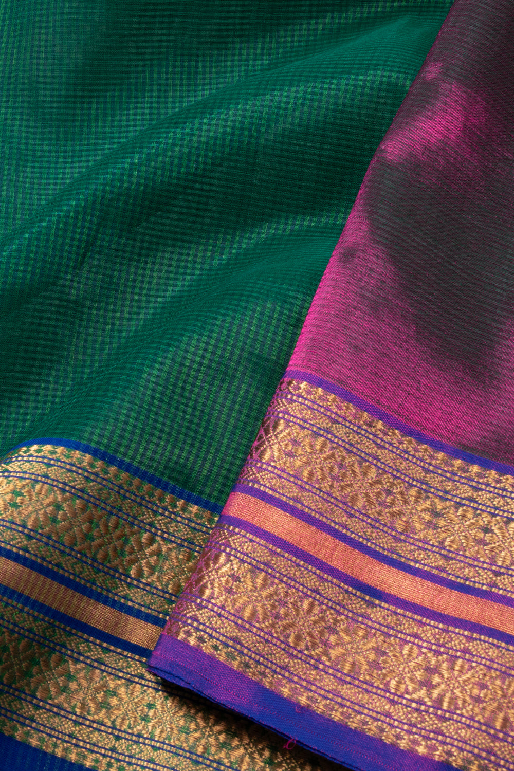 Green Handloom Maheshwari Silk Cotton Saree 10073137