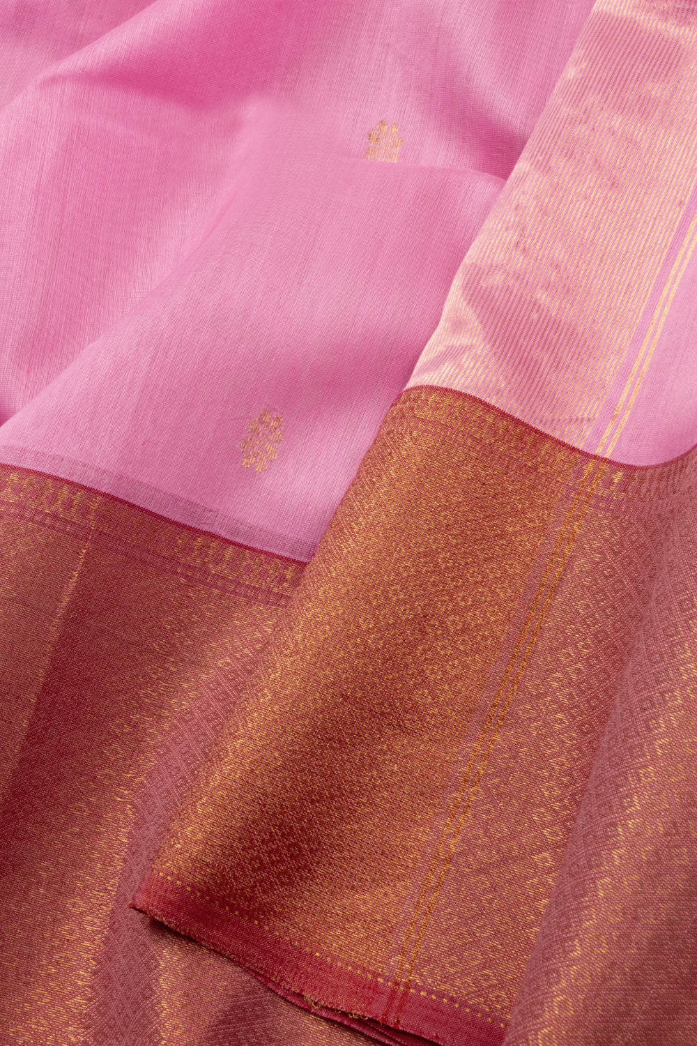 Pink Handloom Maheshwari Silk Cotton Saree 10073141