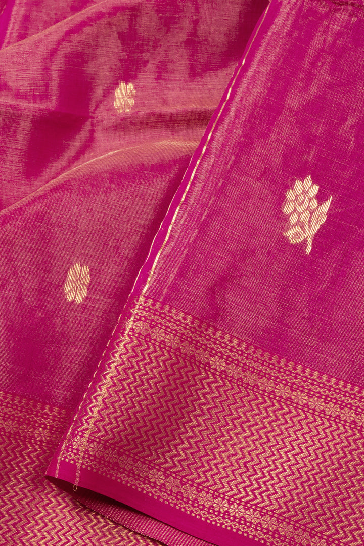 Pink Handloom Maheshwari Silk Cotton Saree 10073143