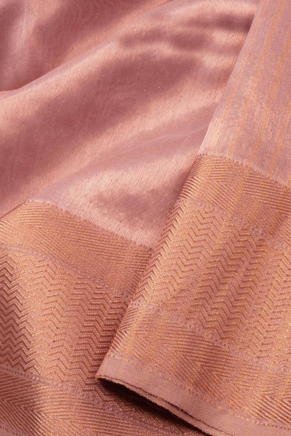 Peach Handloom Maheshwari Silk Cotton Saree 10073145