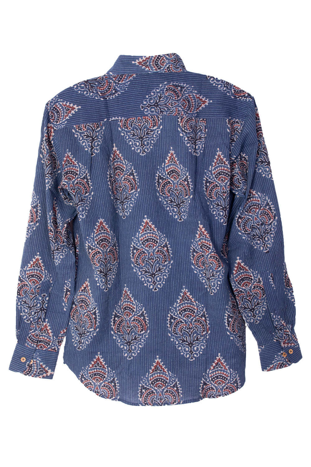 Blue Full Sleeve Ajrakh Printed Cotton Mens Shirt 10073163