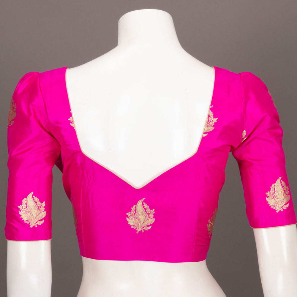  Hot Magenta Banarasi Katan Silk Blouse 10073412