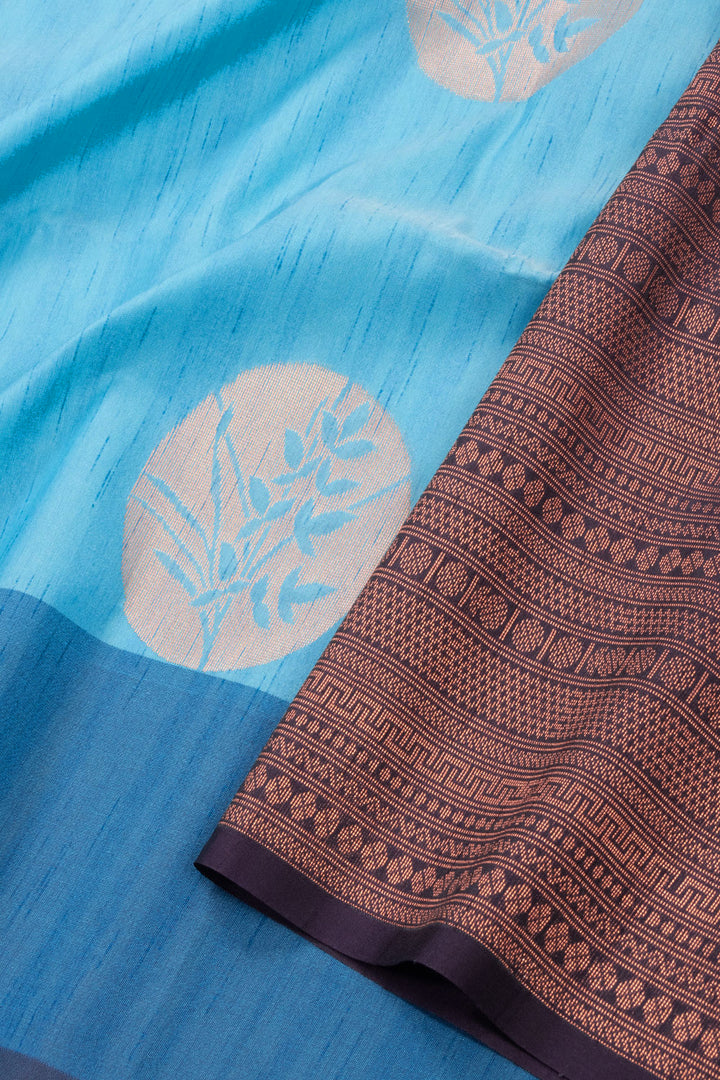 Blue Jute Weave Kanjivaram Silk Saree 10073847