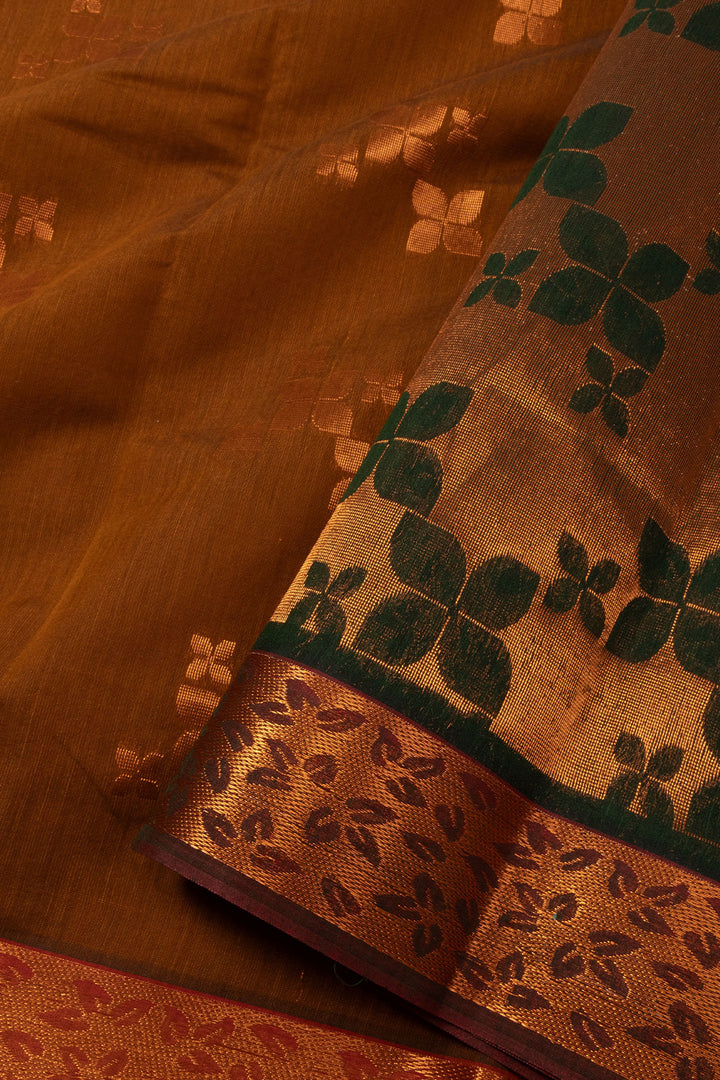 Brown South Silk Cotton Saree 10073608