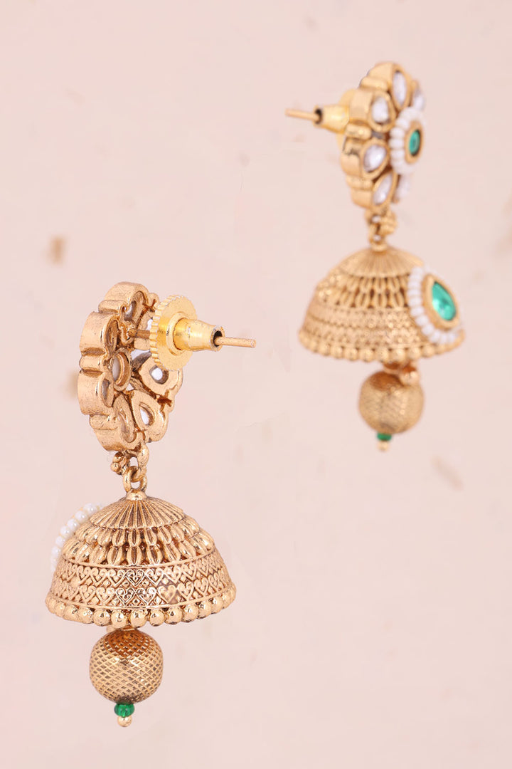 Handcrafted Gold Plated Kundan Earring 10069636 - Avishya  