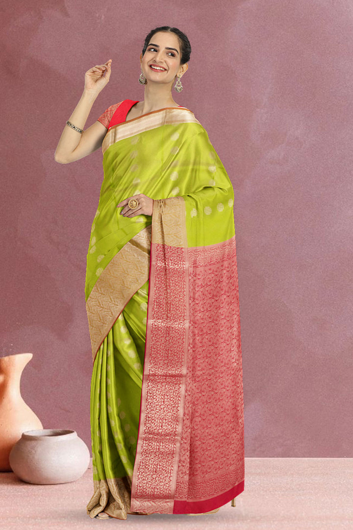 Green Handloom Kanjivaram Silk Saree 10073828