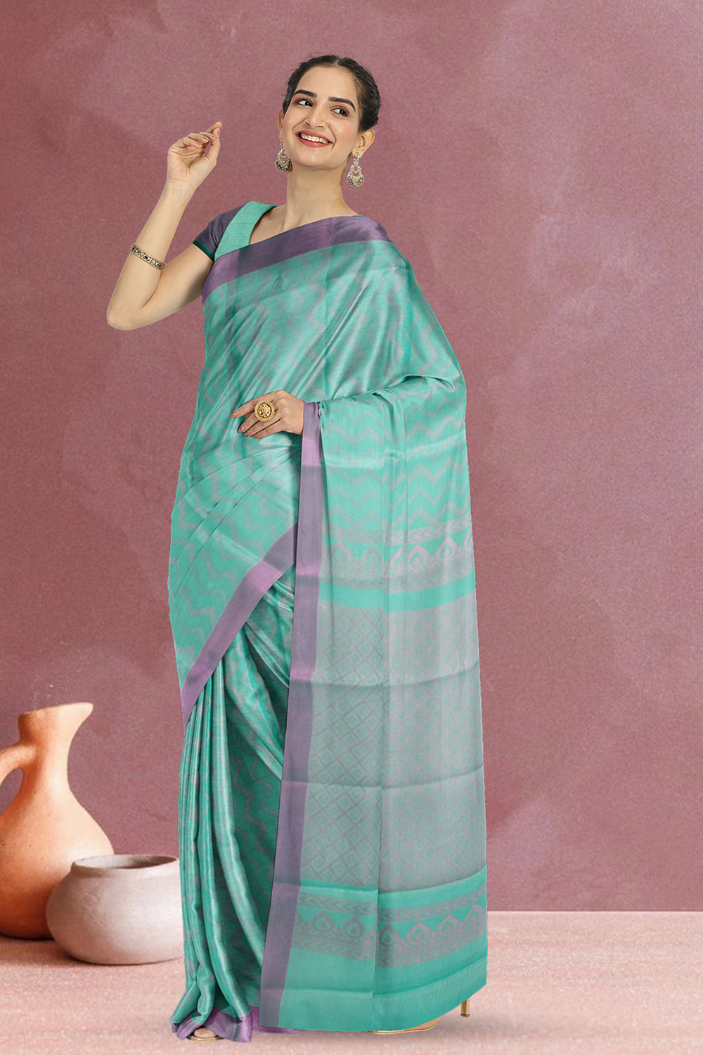 Blue South Tissue Silk Cotton Saree 10073583