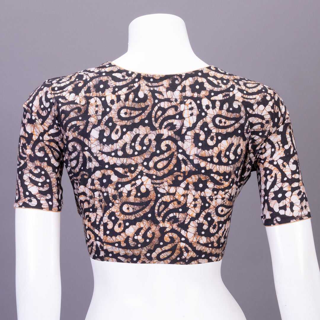 Brown Batik Printed Cotton Blouse 