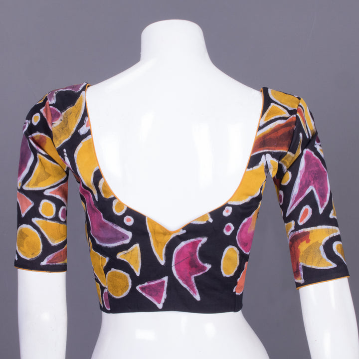 Black Batik Handpainted Cotton Blouse -Avishya