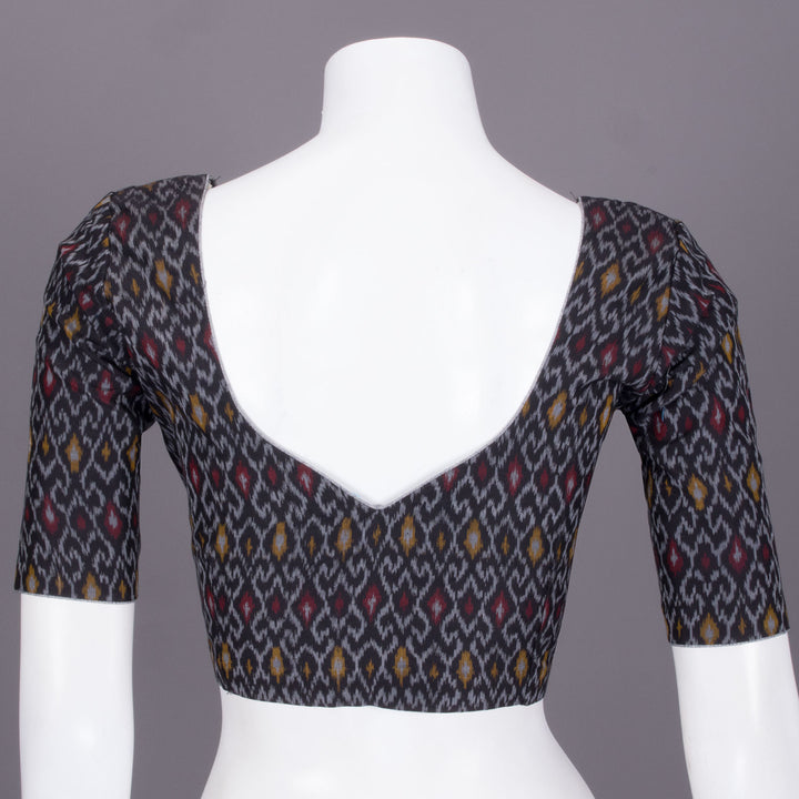 Black Ikat Silk Cotton Blouse